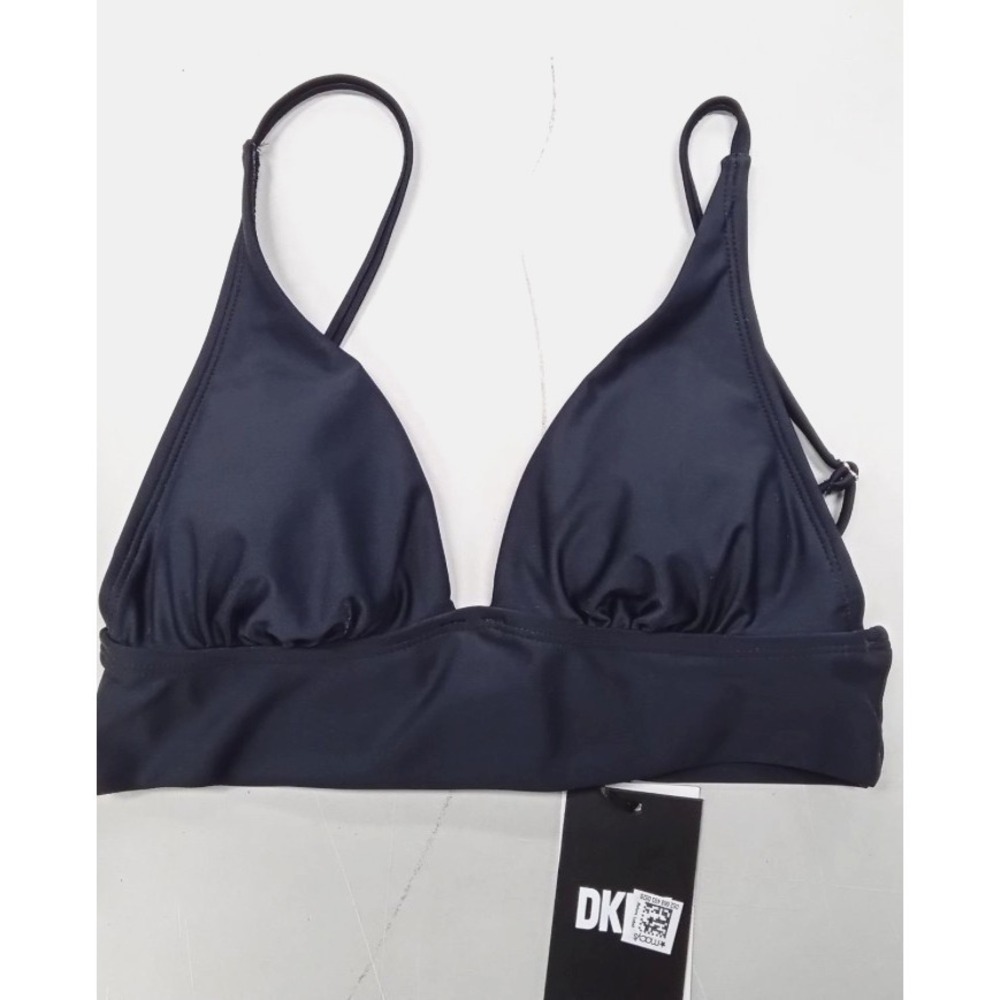 New‎ DKNY Salt + Cove Womens Sz S Black Bikini Top Adjustable Removable Cups N4